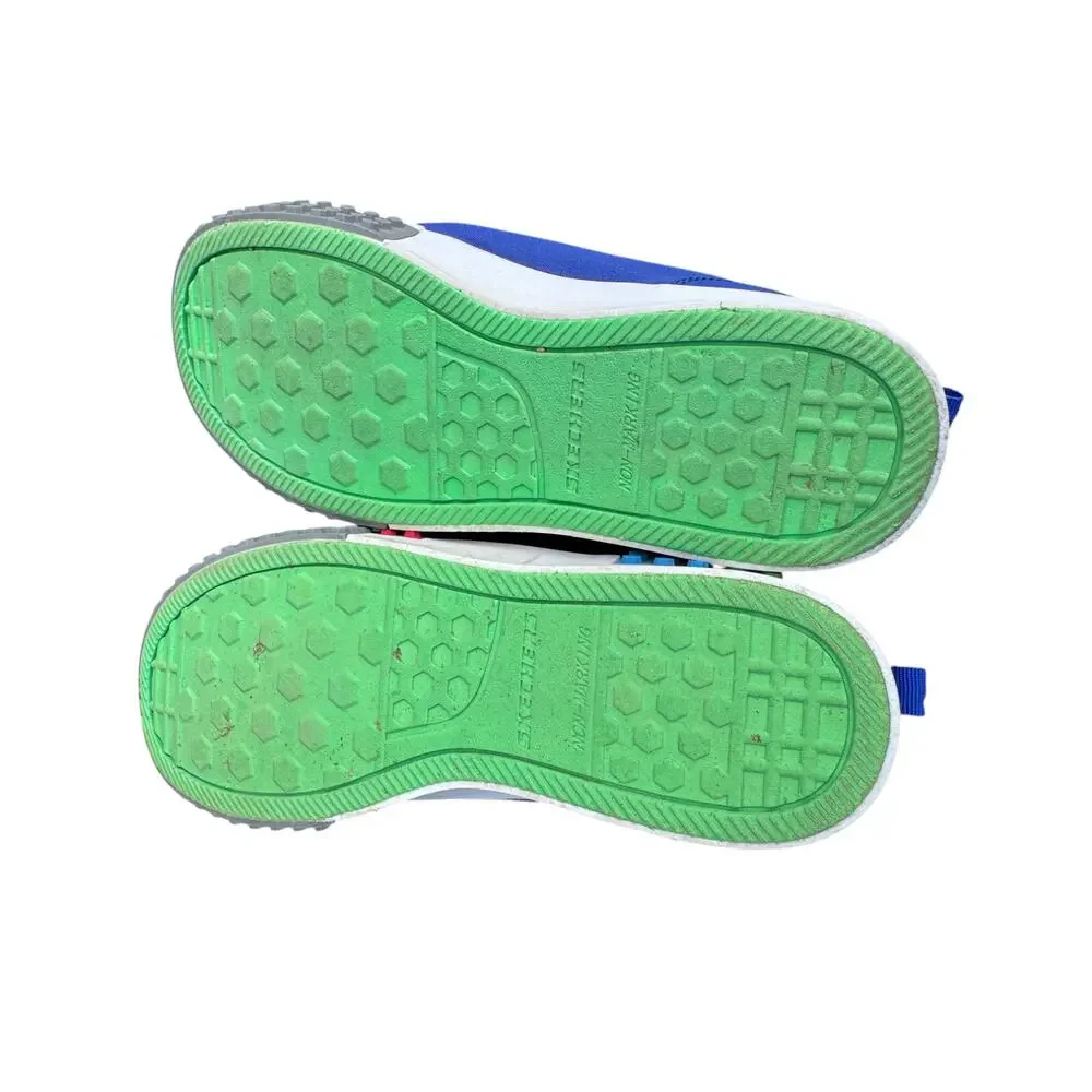 Skechers Kool Brick‎ Kicks Platform Shoes Sneaker Unisex Kids 4.5 Blue Mid Lego